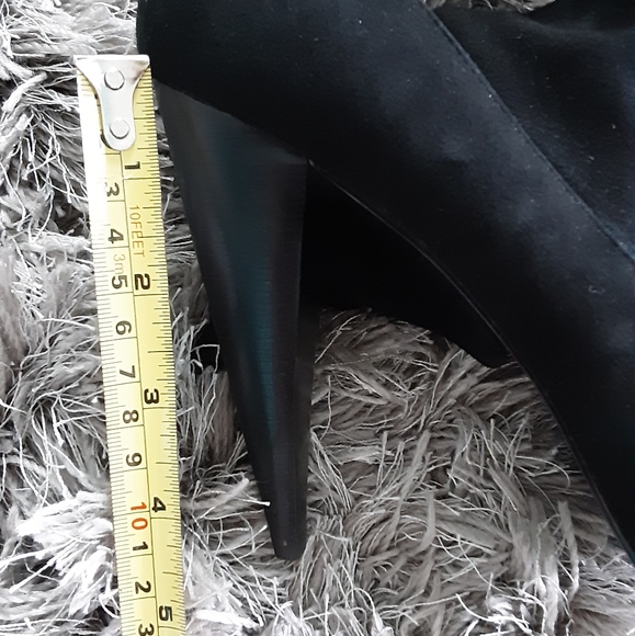 Black suede peep toe bootie **SOLD ON MERCARI** - Picture 5 of 8